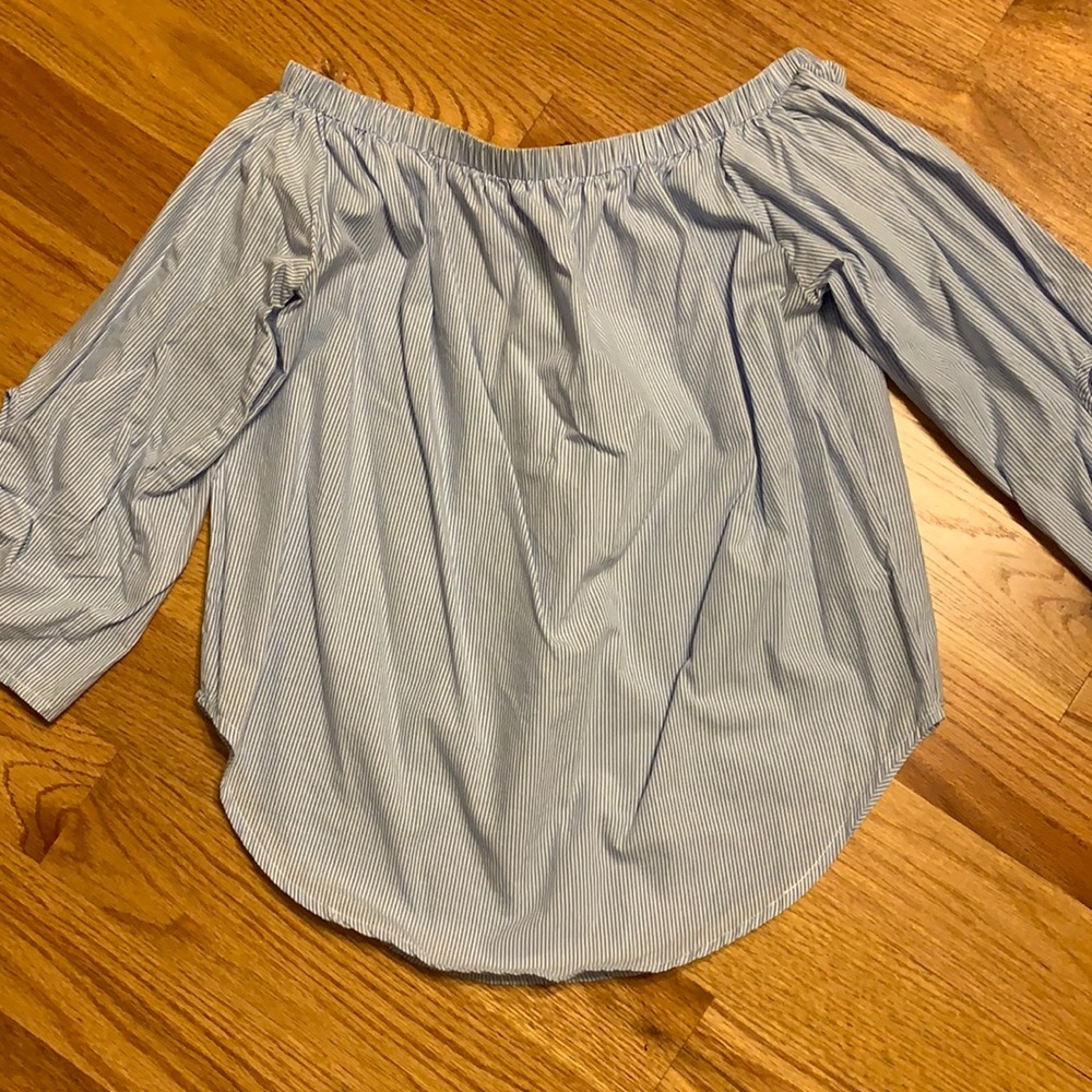 Blue and white stripped blouse